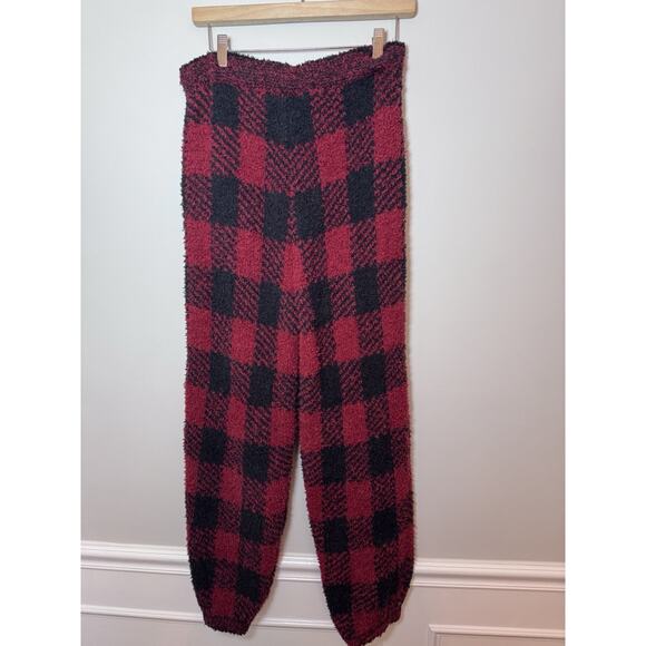 Skims Cozy Knit Jogger Pant Sherpa Brick Buffalo Check L/XL - Picture 3 of 7